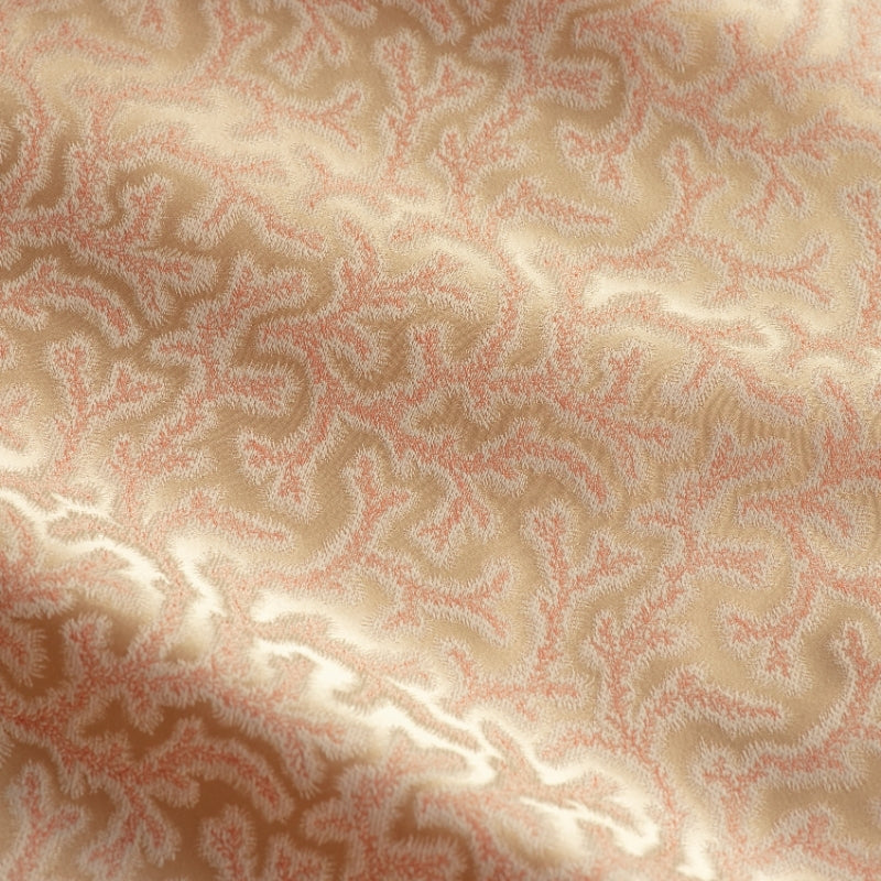 Coral Fern Silk Square Cushion - Pink