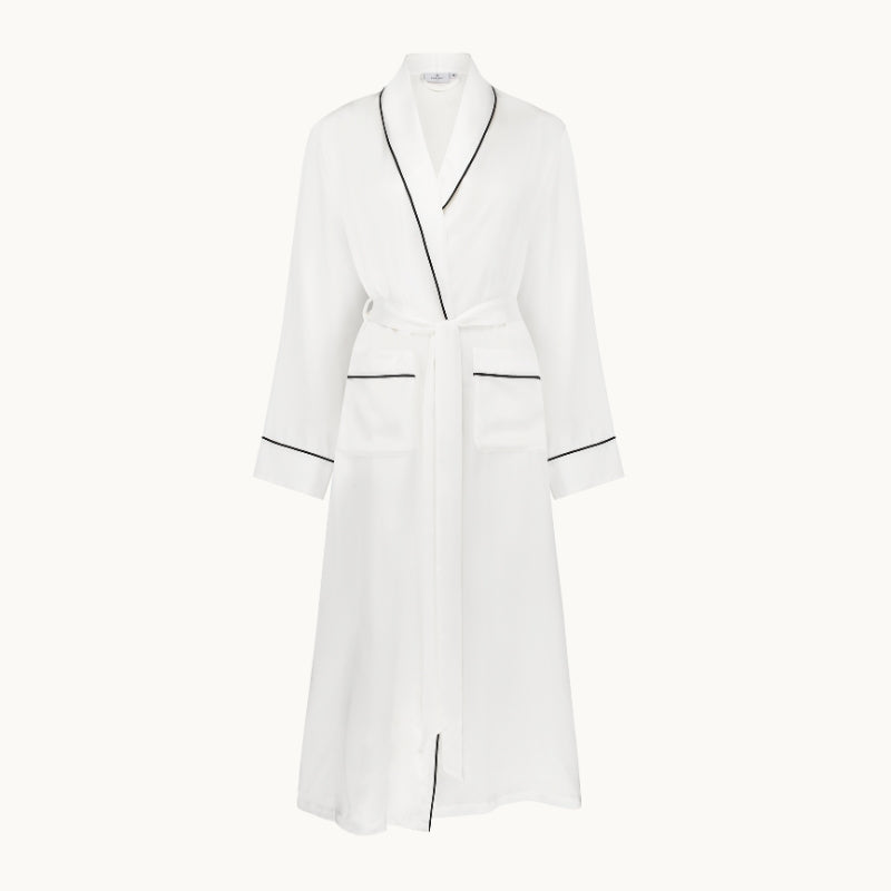 Gingerlily Mulberry Silk Robe Small Ivory Gingerlily Mulberry Silk Robe Small Ivory