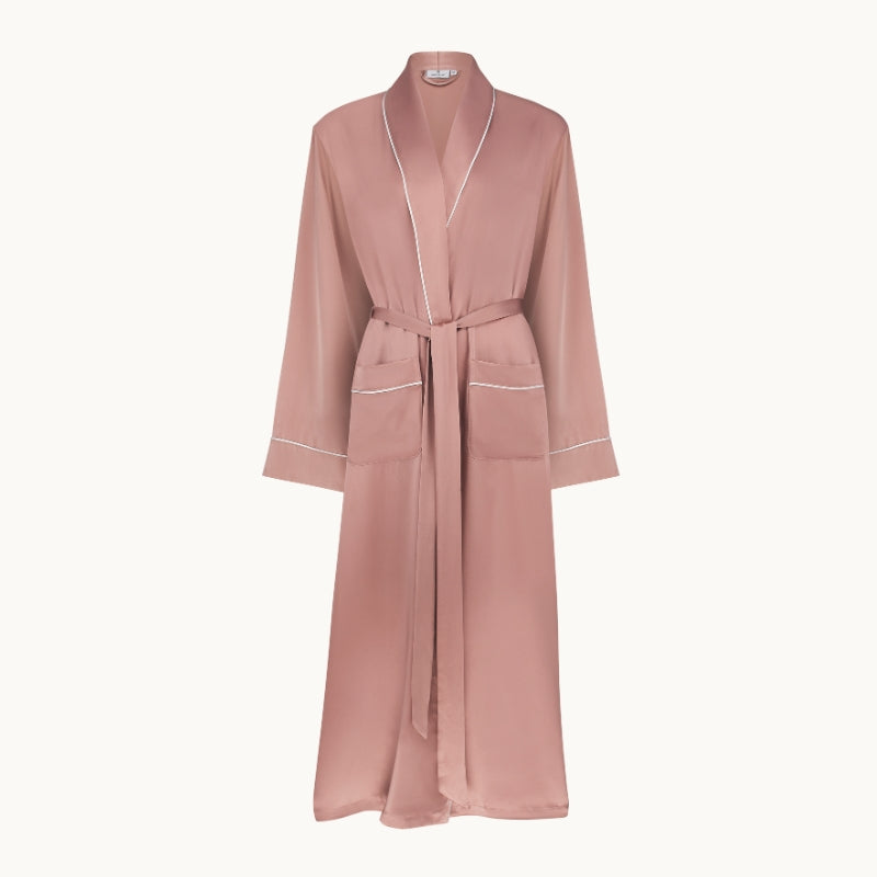 Woman's Silk Dressing Gown - Woodrose