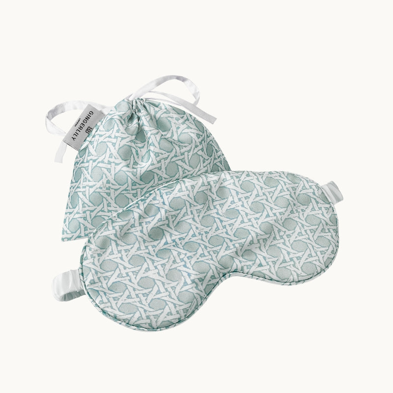 Silk Eye Mask - Rattan Blue