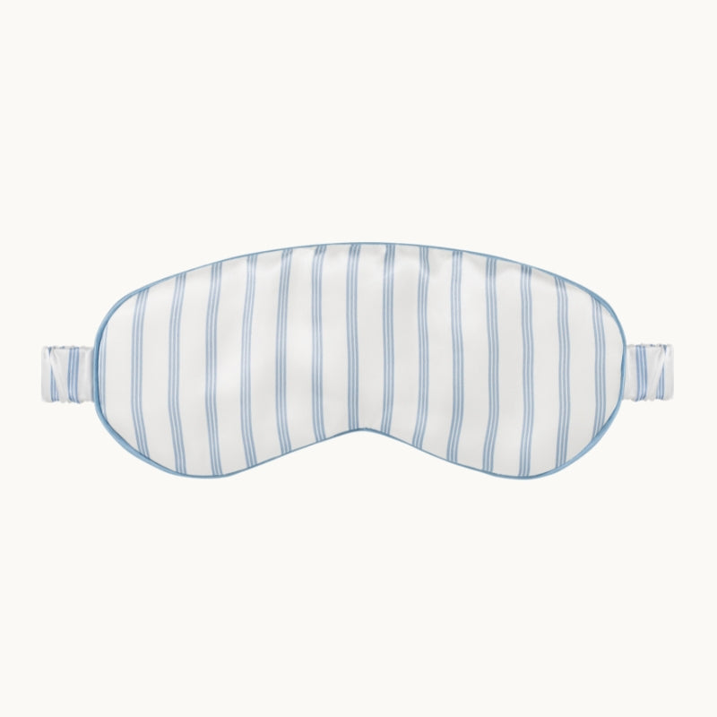 Ticking Summerhill Blue Silk Eye Mask