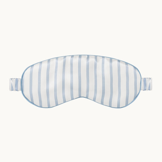 Ticking Summerhill Blue Silk Eye Mask