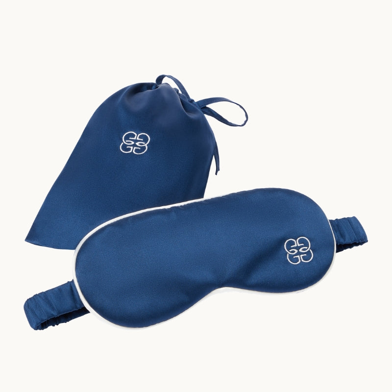 Silk Travel Eye Mask - Navy