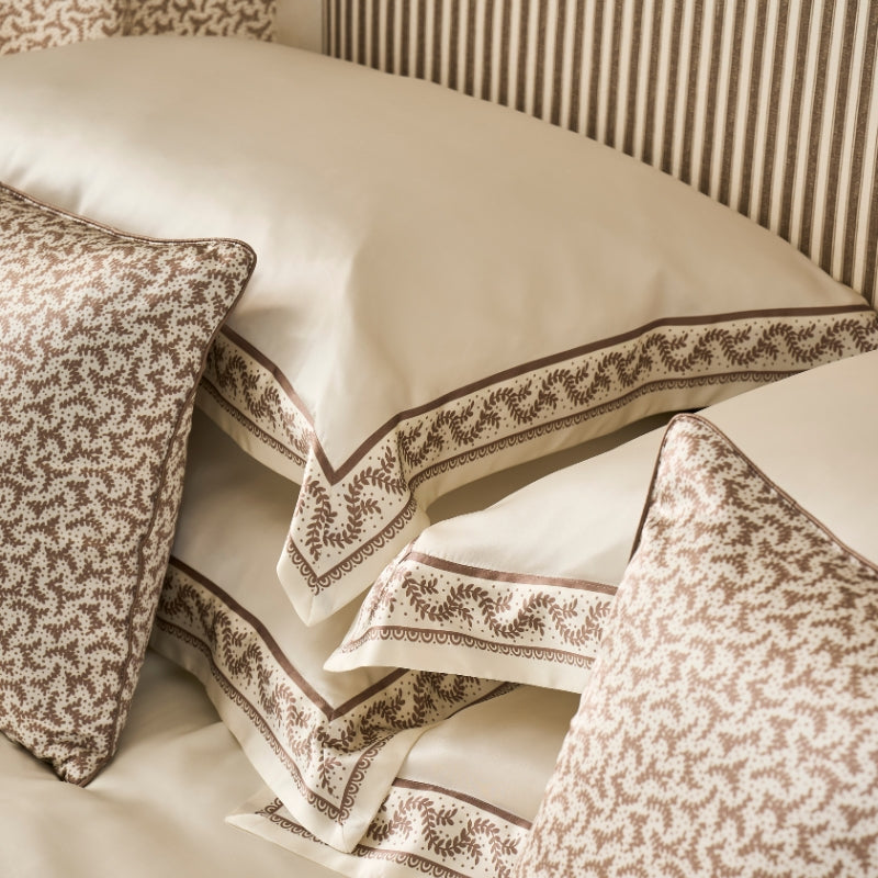 Fern Silk Piped Decorative Cushion Cover