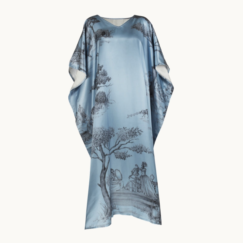 Harlem Toile Blue Kaftan