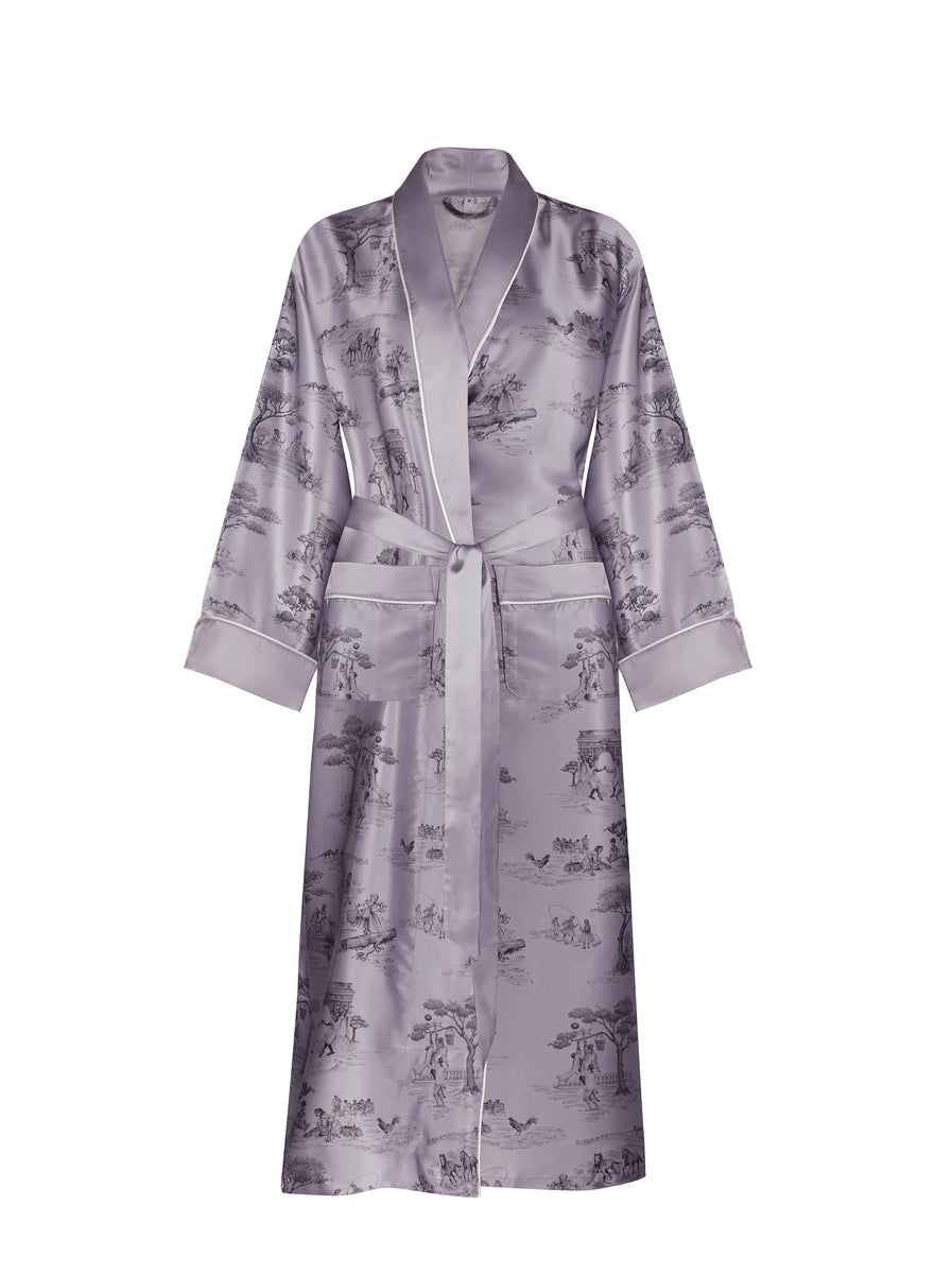 Harlem Toile Lilac Robe Gingerlily London