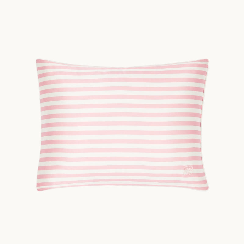 Silk Travel Pillow - Pink & Ivory Stripe
