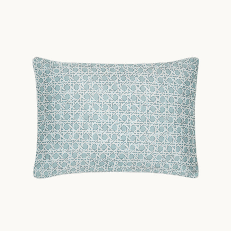 Rattan Blue Silk Piped Pillowcase
