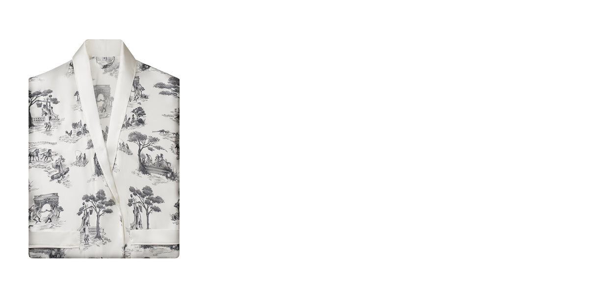 Harlem Toile Ivory Robe Gingerlily London