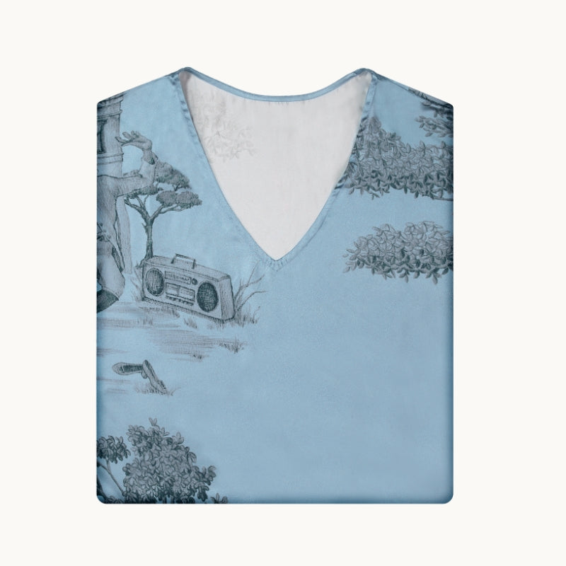 Harlem Toile Blue Kaftan