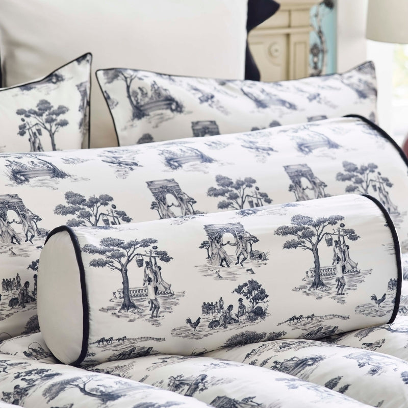 Harlem Toile Ivory Bolster Pillow