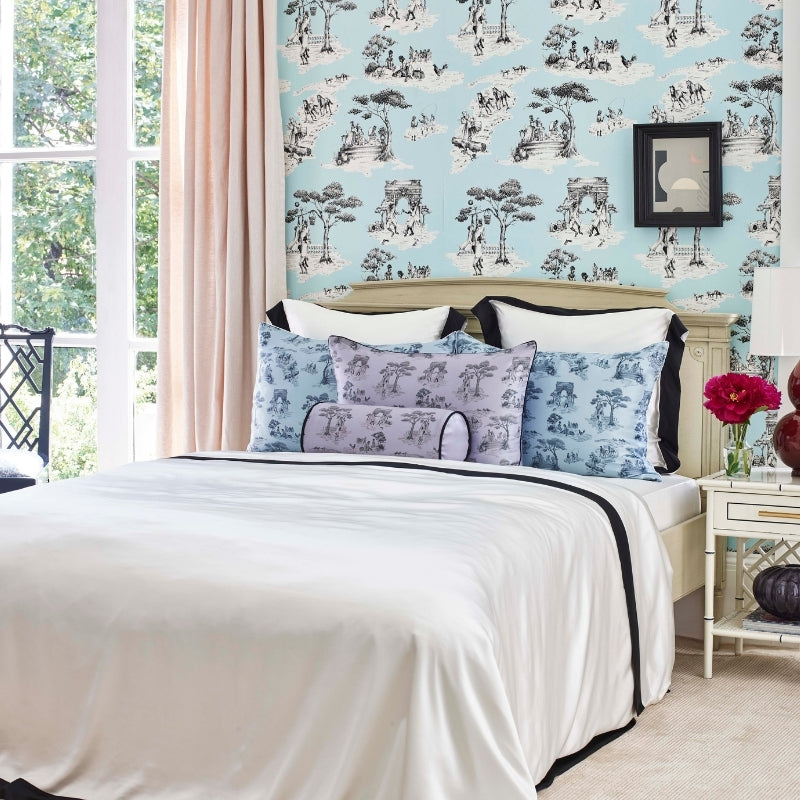 Black & Ivory Silk Duvet Cover