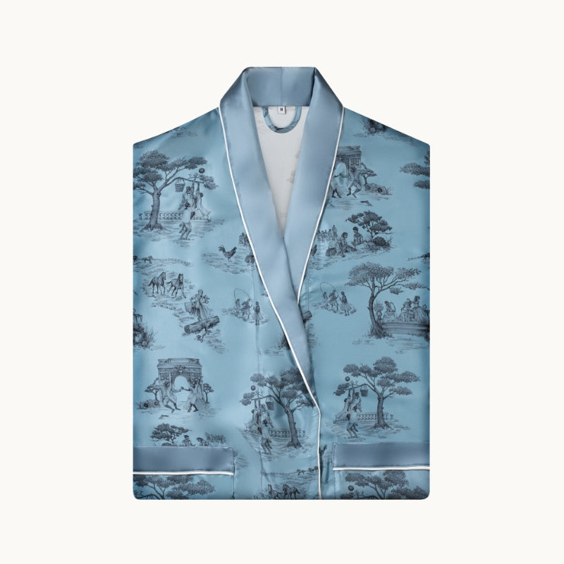Harlem Toile Blue Robe