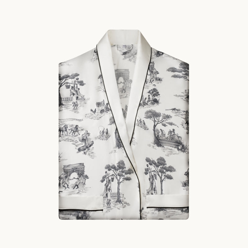 Harlem Toile Ivory Robe