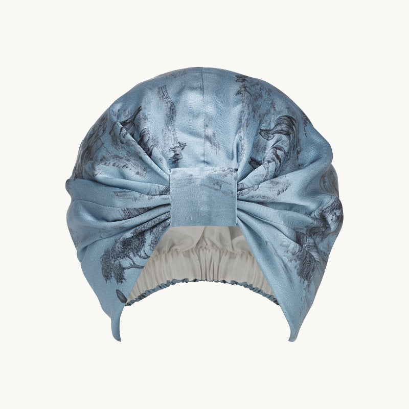Harlem Toile Blue Hair Turban