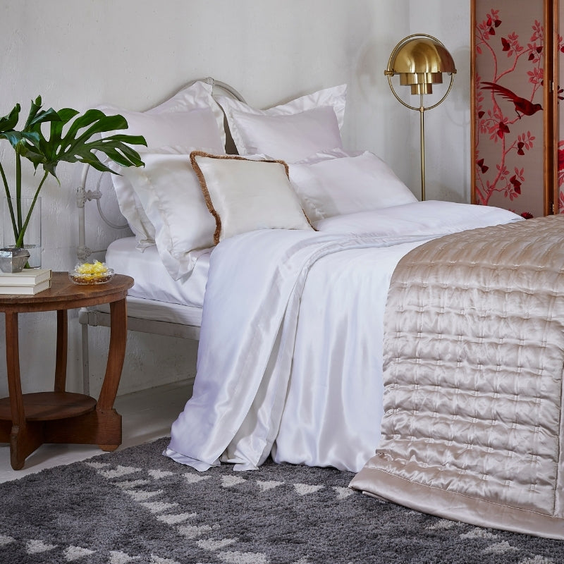 White Silk Duvet Cover