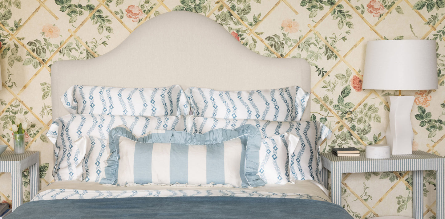 Cary Silk Rectangular Cushion - Blue