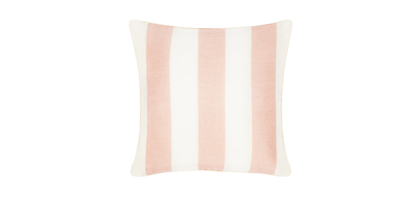 Cary Silk Square Cushion Piped Finish - Pink
