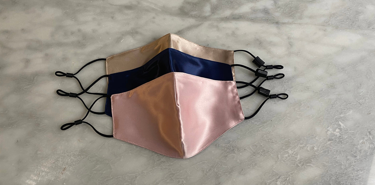 Silk Face Mask - Navy