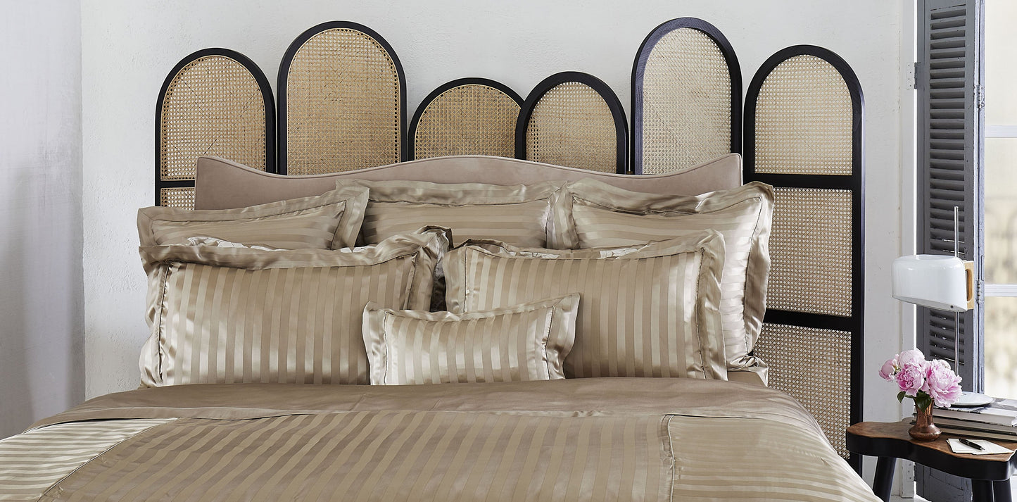 Fraser Stripe Sand Silk Duvet Cover