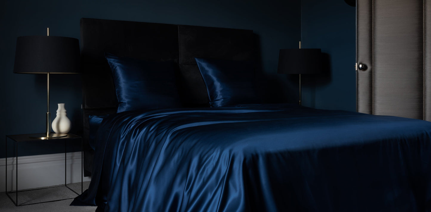 Navy Silk Pillowcase