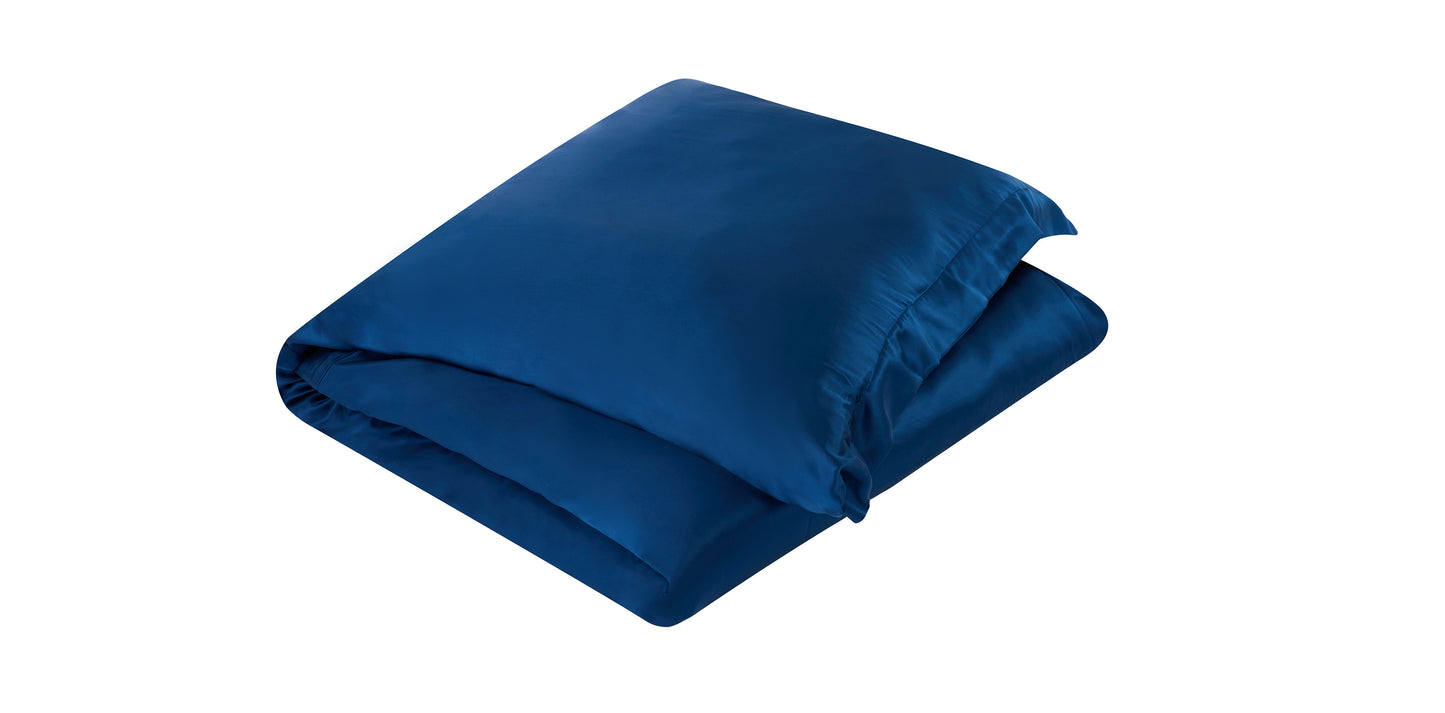 Navy Silk Duvet Cover