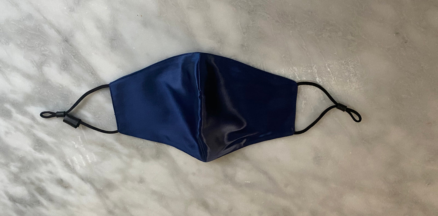 Silk Face Mask - Navy