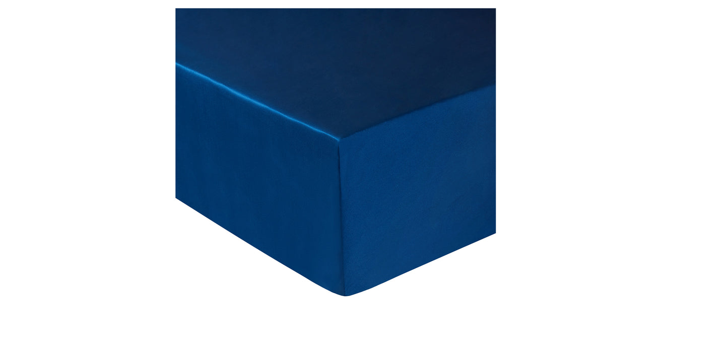 Navy Silk Fitted Sheet