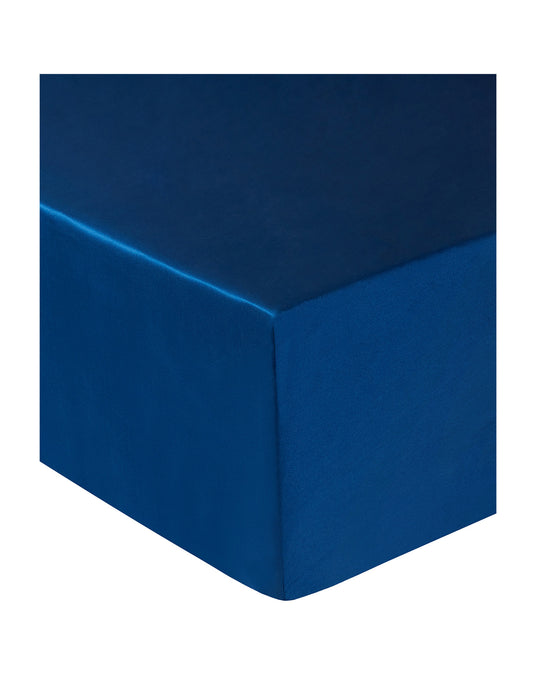 Navy Silk Fitted Sheet
