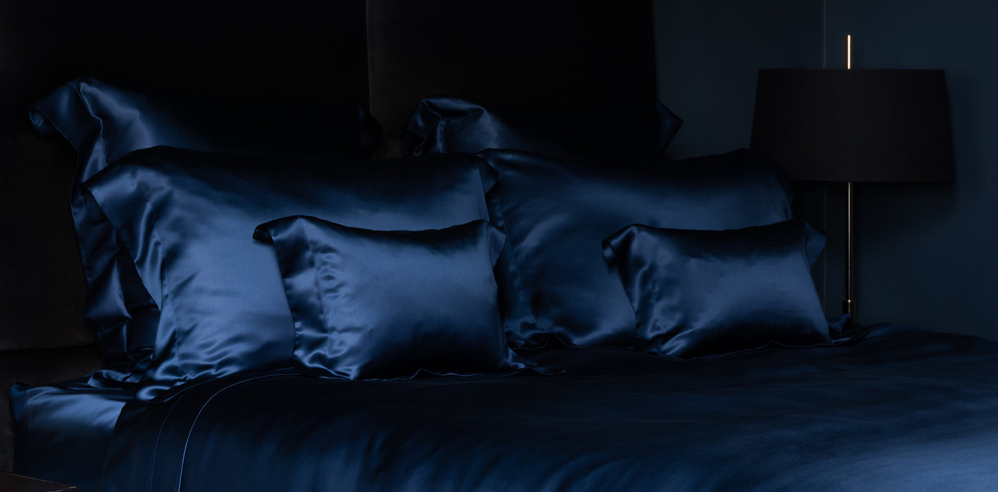 Navy Silk Duvet Cover