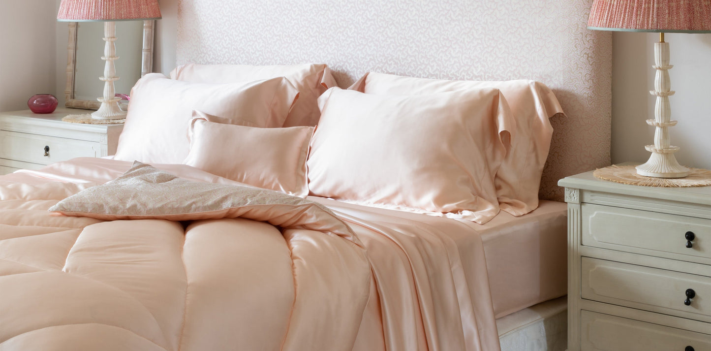 Coral Fern Silk Eiderdown - Pink
