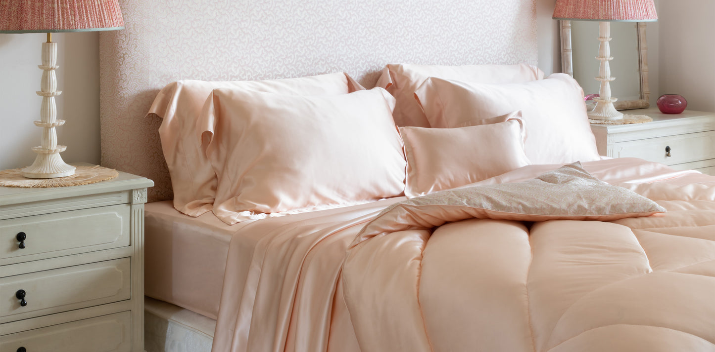 Rose Pink Silk Fitted Sheet