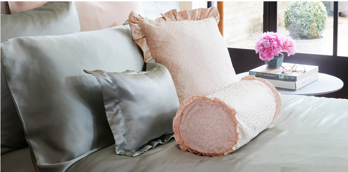 Sage Silk Flat Sheet Natural Silk Sheets Gingerlily Gingerlily London