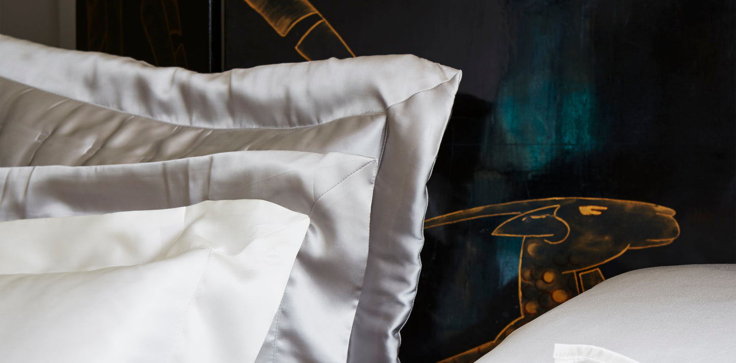 Windsor Silk Decorative Pillow - Silver grey