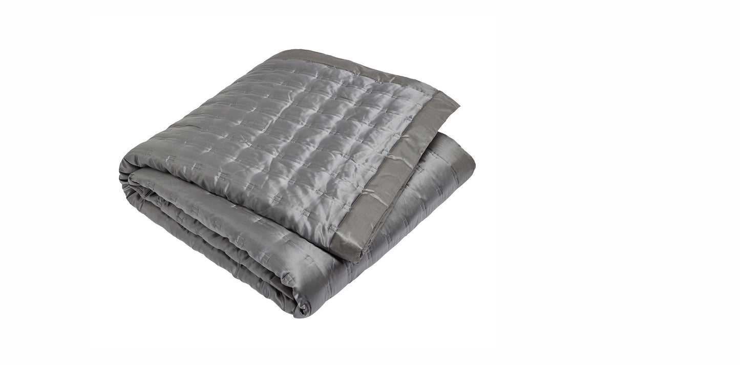 Windsor Silk Coverlet - Charcoal
