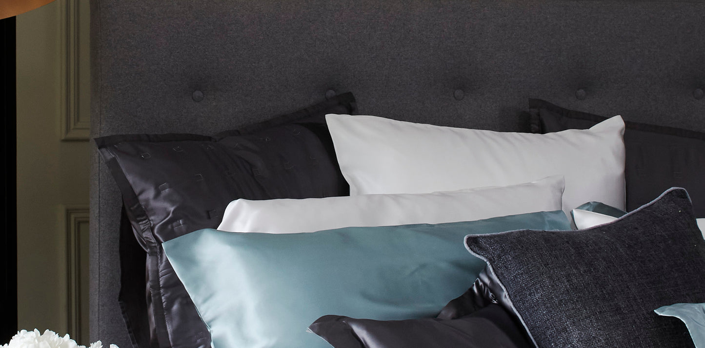 Windsor Silk Decorative Pillow - Charcoal