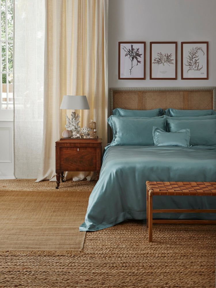Mineral Blue Silk Bedding