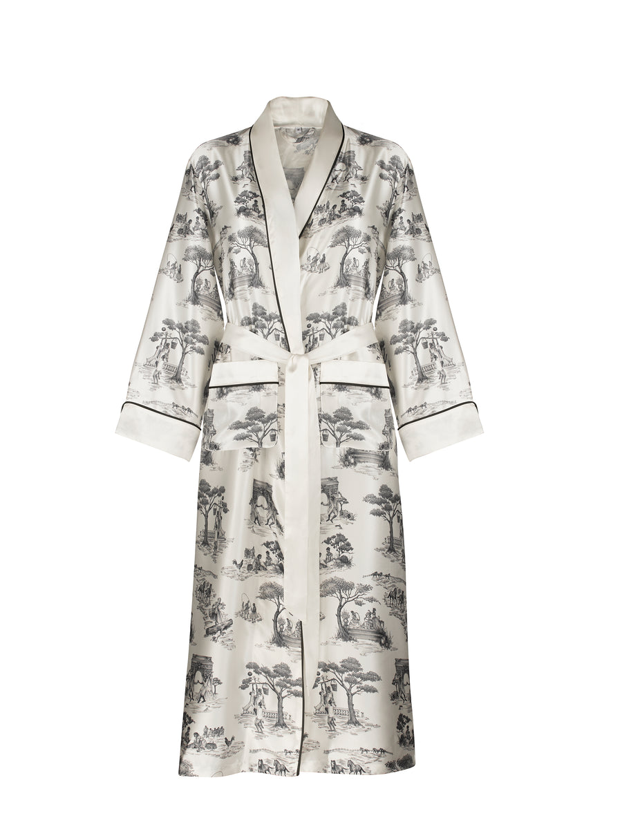 Harlem Toile Ivory Robe Gingerlily London