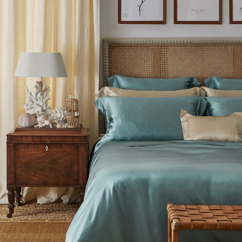 Mineral Blue Silk Pillowcase