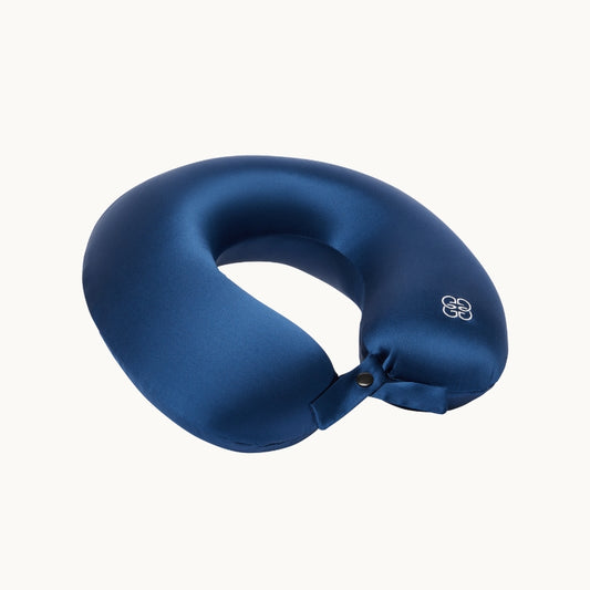 Silk Travel Neck Pillow - Navy