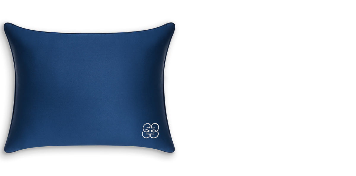 Silk Travel Pillow Navy Gingerlily London
