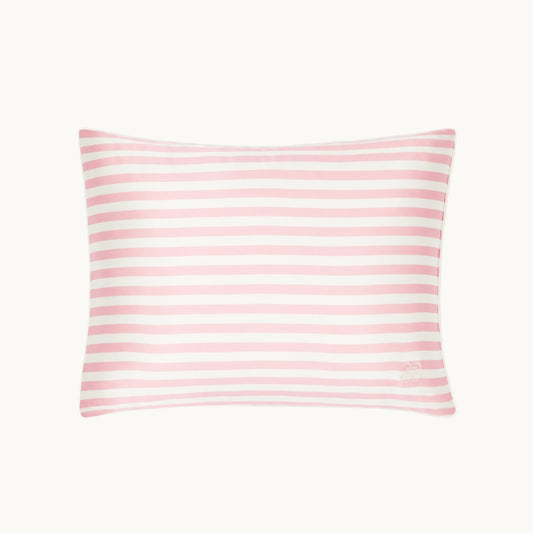 Silk Travel Pillow - Pink & Ivory Stripe
