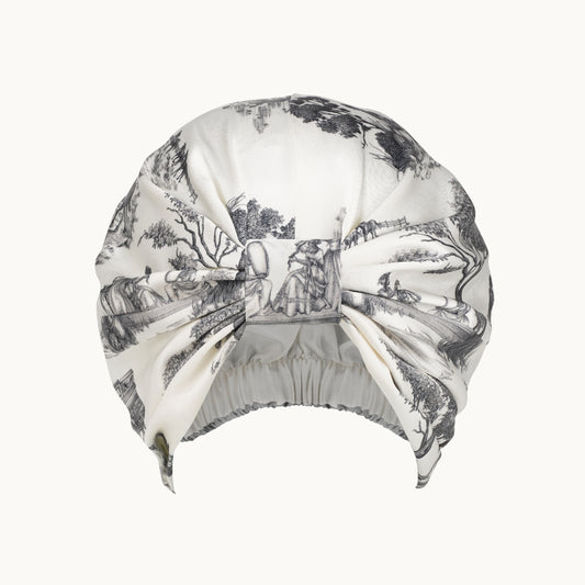 Harlem Toile Ivory Hair Turban