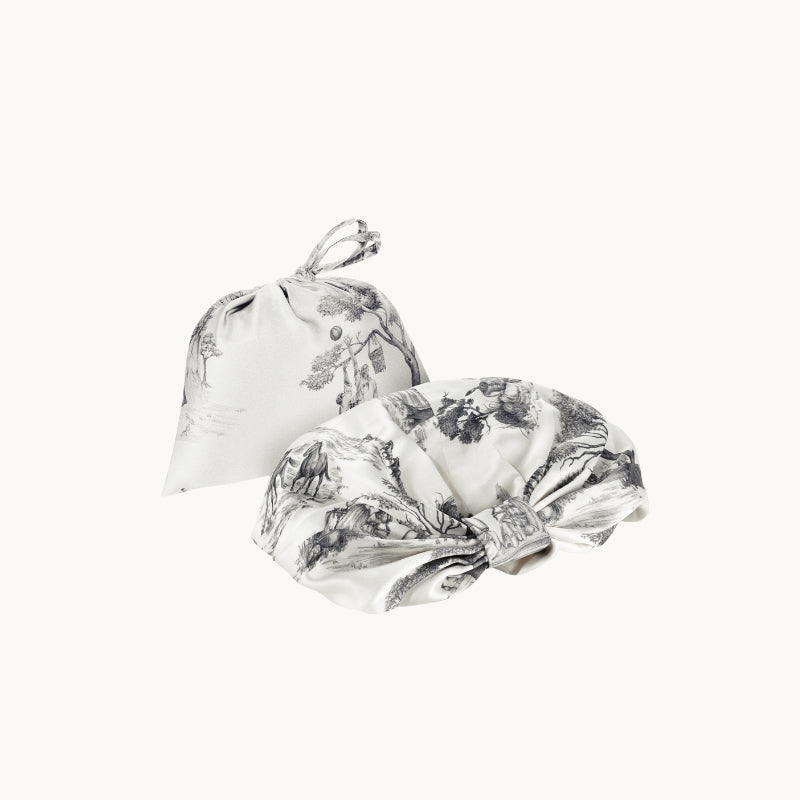 Harlem Toile Ivory Hair Turban