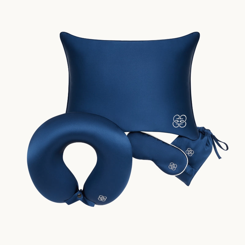 Silk Travel Eye Mask - Navy