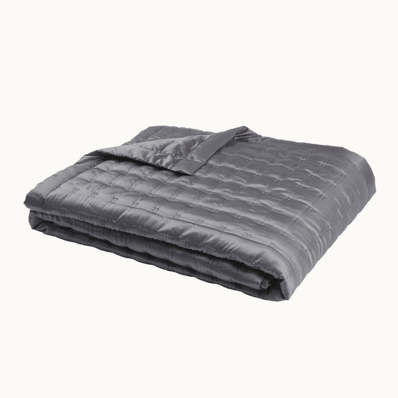 Windsor Silk Coverlet - Charcoal