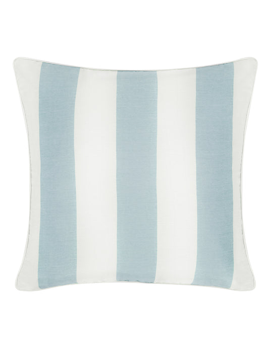 New - Cary Silk Square Cushion Piped Finish - Blue