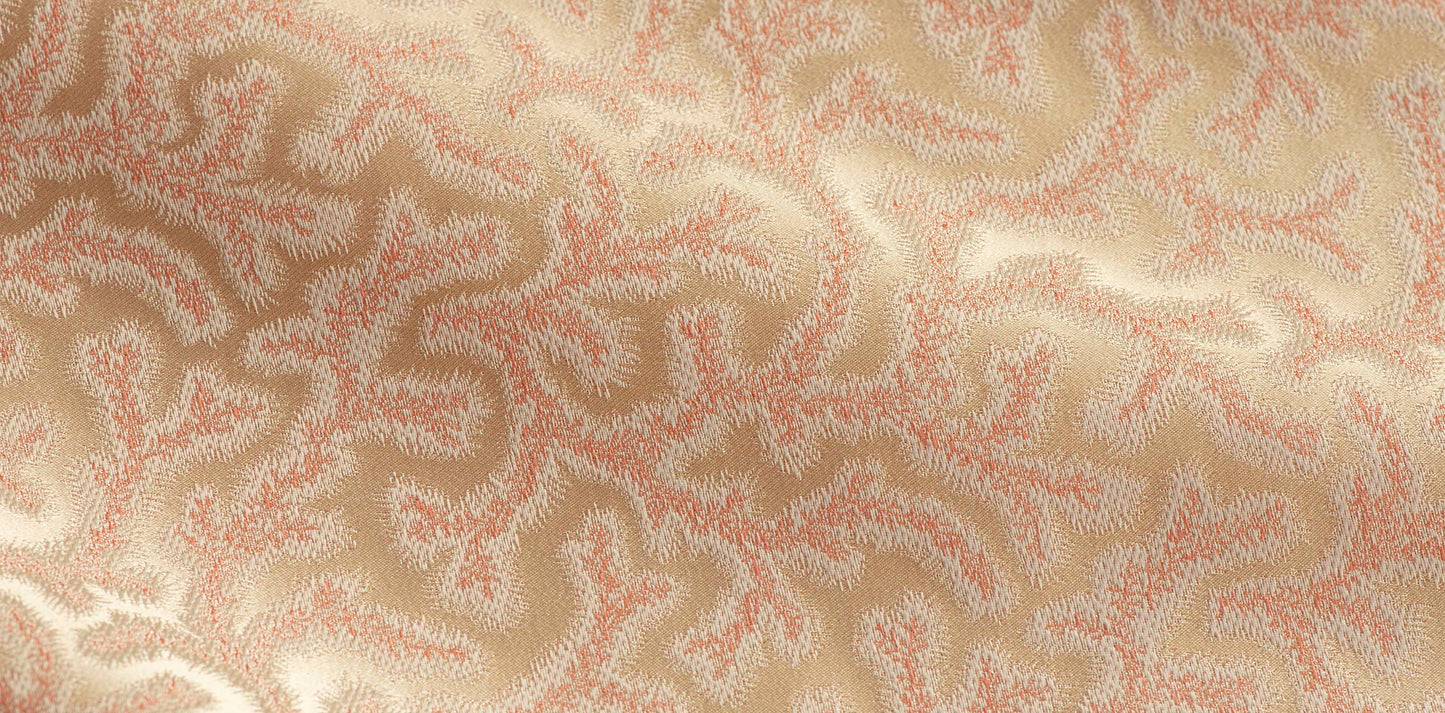 Coral Fern Silk Round Cushion - Pink
