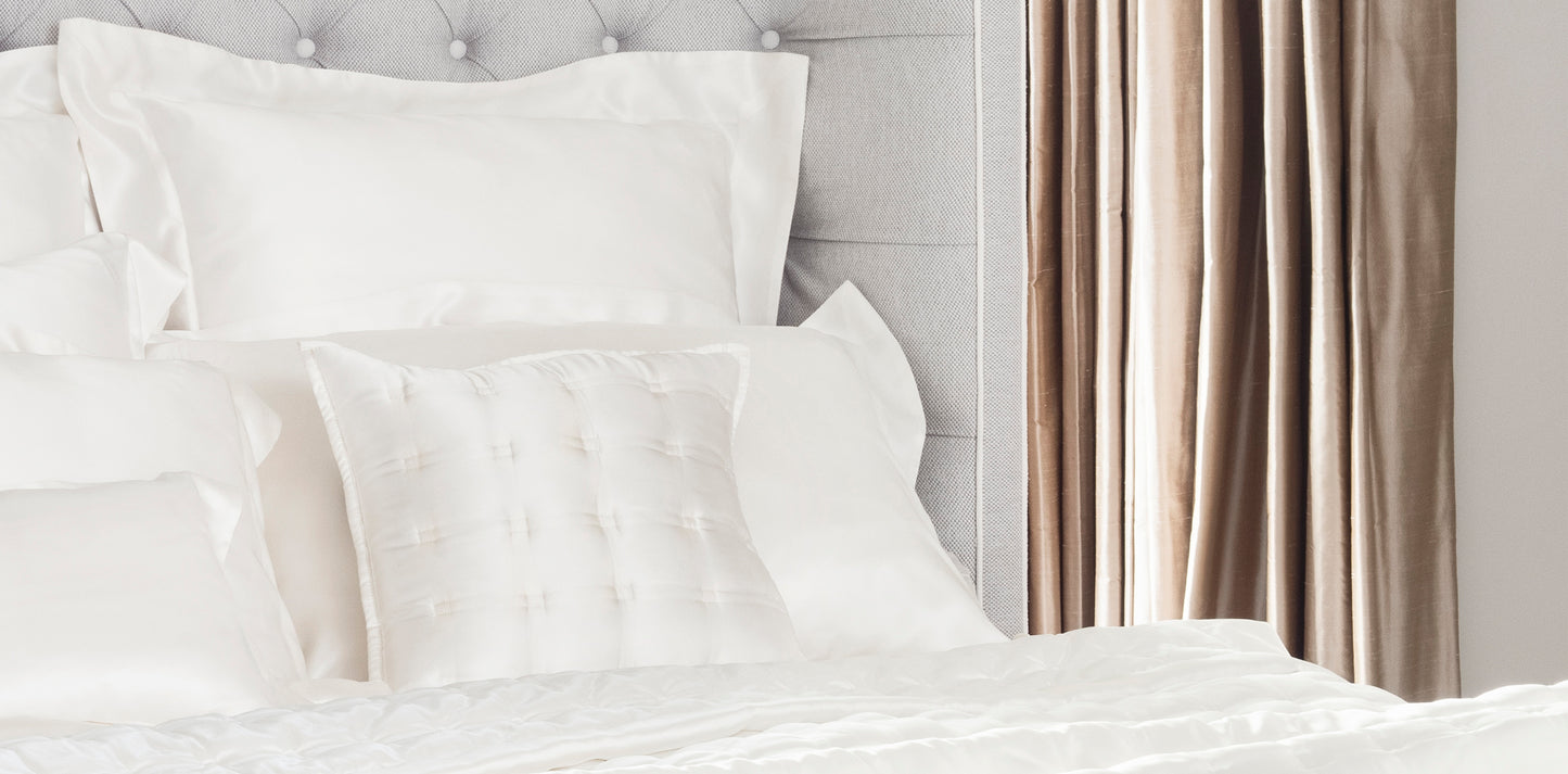 Windsor Silk Decorative Pillow - Ivory