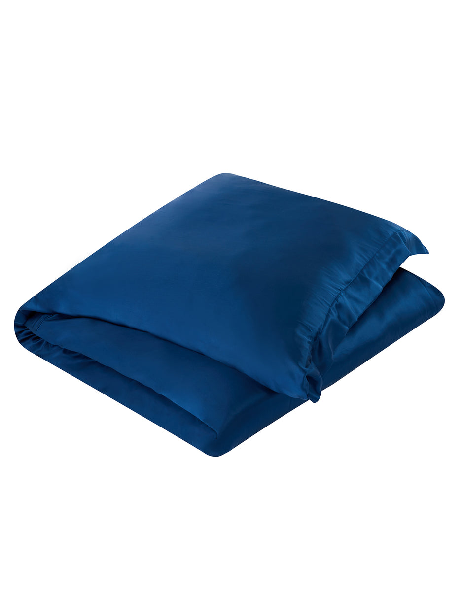 Navy Silk Duvet Cover Navy Silk Sheets Gingerlily Gingerlily London